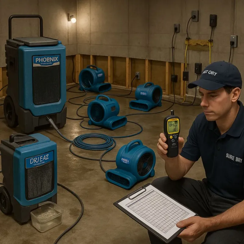 Structural Drying and Dehumidification process in North Hudson, WI